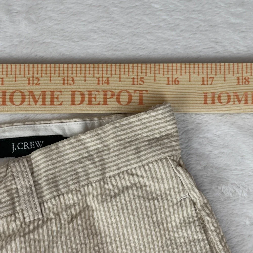 J.CREW Chino Pants‎ Mens 34x34 Beige Striped Seerucker Straight Leg Slash Pocket